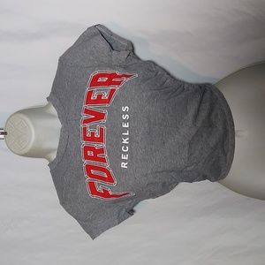 Fashion Nova Womens Gray Open Back Crop Top "Forever Reckless" Size Medium